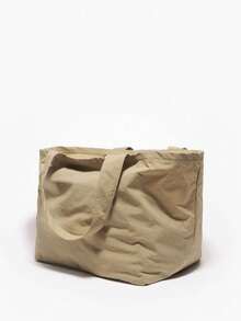 Túi mua sắm cỡ lớn thời trang mới, kiểu dáng giản dị, họa tiết chữ cái, túi đeo vai đi biển, túi đi biển, ba lô du lịch, ví nữ thường ngày, thích hợp cho đi làm, mua sắm, tụ họp, đi học, du lịch và các dịp nghỉ lễ. - Màu Khaki - Xem 5