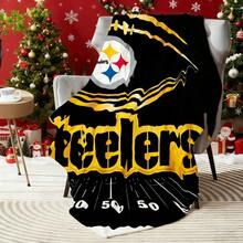 1pc Flannel Throw Blanket - Soft Steelers Football Field Logo Design Warm & Versatile For Naps, Camping, Travel & Home Decor Christmas Gifts For Family Or Friends 280gsm - 彩色 - 查看 10