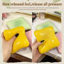 1pcsSticky Bread Squishy Toys, Super Soft Strawberry Toast Slow Rising Squishy, Realistic Toast-Shaped Squeeze Toy, Big Food Squishies For Adults Stress Relief - Multicolor - View 5