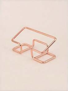 Hollow Business Card Holder Creative Product Storage Box, Office Display, Ideal Gift, Multiple Colors Available, Party And Festival Business Card Stand, High-End Line Design Business Card Display Stand, 3 Fashionable Colors To Choose From, Simple Desktop Standing Business Card Stand, Business Card Display Stand, Photo Business Card Display Stand - Multicolor - View 14