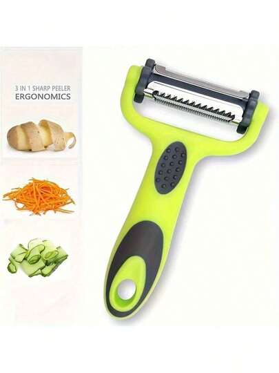 Potato Apple Vegetable Peelers For Kitchen, I And Y Peelers For Fruit Veggie Potatoes Carrot Cucumber, 3 In 1 Blade Spin Design With Julienne Function