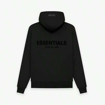  Essentials Autumn Winter Hoodie 'Dark Oatmeal' Loose Drop Shoulder Hooded Women/Men Sweatshirt, Vintage Flocking Craftsmanship Combined With Modern Men Breathable Technology, Warm Cotton Flocking