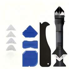 6件套，含5个替换头，塑料填缝工具，不锈钢刀片，多功能填缝清除套装，适用于浴室、厨房、地板、窗户、水槽、框架密封，适用于88个国家，2026新款 - 顏色隨機 - 查看 13