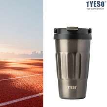 TYESO 400ml Vacuum Insulated  Bottle With Handle. Keeps Drinks Hot Or Cold For 6 To 12 Hours. Leak-Proof Double-Walled Stainless Steel Construction. Unique Design. Ideal For Sports, Fitness, Travel, Commuting, And School Use. Perfect As A Gift. - 灰色的 - 查看 7