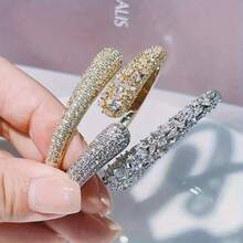 1 Set Snake-Shaped Bracelet & Ring Set, Elegant & Charming For Daily, Commute, Party, Wedding, Adjustable Design, Great Gift For Girlfriend, Best Friend - Multicolor - View 3