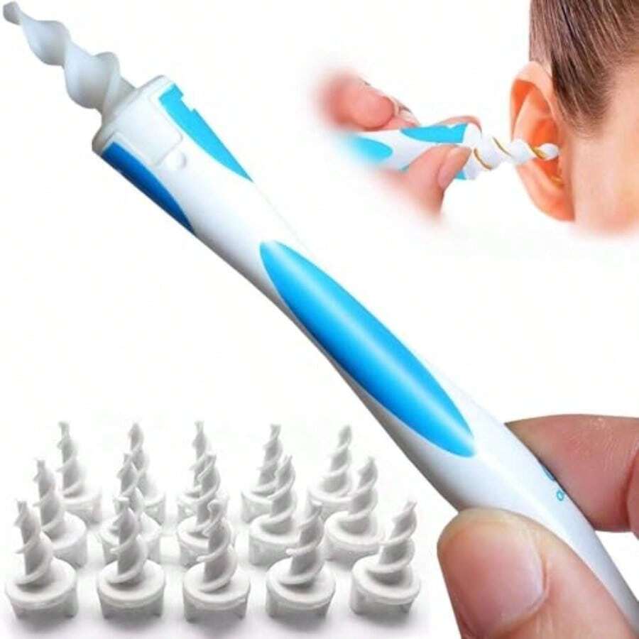 TYUI Earwax Removal Product Comes With 16 Soft And Flexible Replacement Heads Ear Cleaner The Most Suitable For Removing Earwax Earwax Removal Tool The Best Choice For Removing Earwax - như hình ảnh - Xem 1