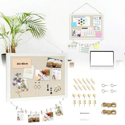 29 Korkbeschlagtafel, Korkbeschlagtafel mit Halterung, für Zuhause, Küche, Büro, Dekorative Aufhängung, Alltags-Erinnerungen, Foto-Präsentation, Wandtafel (40x30cm)