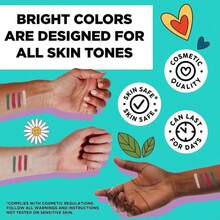 BIC BodyMark Party Pack Temporary Tattoo Marker For Skin, Premium Brush Tip, Gifts For Teens, 4 Count Pack - 白色 - 查看 3