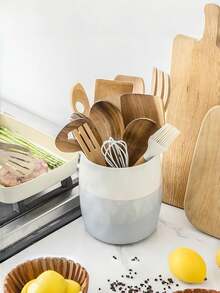 Creative Ceramic Storage Jar, Household Kitchen Utensil Holder, Ceramic Pot For Storing Spatulas, Knives, Forks, Kitchen Tools - Multicolor - View 9