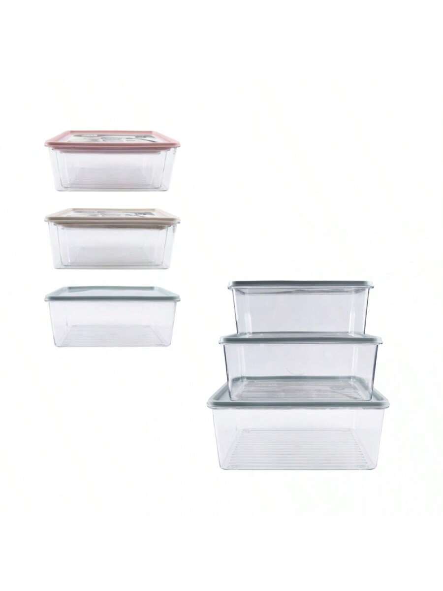 Juego de 3 recipientes de almacenamiento de alimentos de PET
