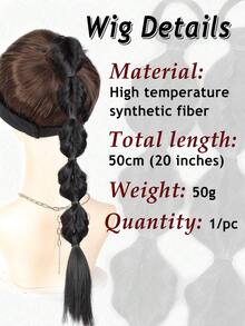 1顶20英寸马尾辫合成假发，女款泡泡辫，自然染色扭辫，扎辫子，脏辫，灯笼辫，适合女孩派对拍照 - 彩色 - 查看 7