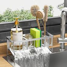 Dish Sponge Storage Box - Removable Dish Cloth Rack, Brush Rack, Dish Soap Dispenser, Household Sink, Drain Basket, Storage Tools, Dish Cloth Rack, Kitchen Storage Rack, Christmas Ready, Kitchen Cleaning - Multicolor - View 7