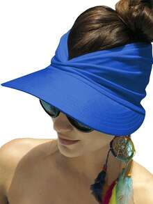 Sun Hat Women Sun Beach Visor Cap UV Protection With Wide Brim For Sports Beach Golf Hiking - A - View 14