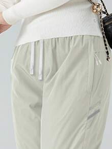 女士保暖防水防风滑雪裤，户外雪裤，冬季保暖徒步裤紧身裤 - 白色 - 查看 3