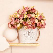 Buquê de rosas e margaridas artificiais (1/80 peças) - Perfeito para casamentos, noivados, aniversários e decoração de casa - Arranjo floral artificial versátil para sala de estar, quarto, jardim e espaços externos. - Rosa - Ver 6