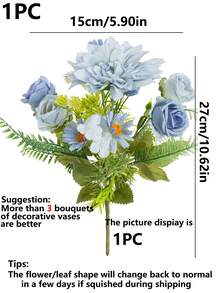 1PC Artificial Rose Dahlia Fake Flowers For Home Decor, Wedding Decor, Wedding Table Decorations, Spring Home Decor, Room Decor, Balcony Decor, Kitchen Decor, Dining Room, Bedroom Accessories, Living Room Decor, Party Decorations, Bride Holding Flower, Birthday Party, Wall Decor, House Decor, Birthday Gifts,Outdoor Garden Decor,Valentine's Day ﻿