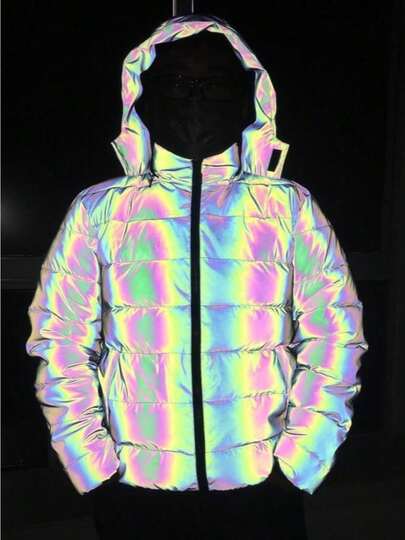 New Winter Clothing Colorful Reflective Cotton Clothes Thickened Warm Jacket Men's And Women's Luminous Cotton-Padded Clothes