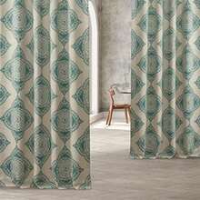 HPD Half Price Drapes - Cortinas de oscurecimiento de habitación con Estampado geométrico para Sala de Estar y recámara, 50 Pulgadas de Ancho x 96 Pulgadas de Largo, (1 Panel),(Henna Teal 127An x 213.4Al cm (1 Paneles)) - Multicolor - Ver 3