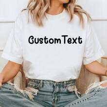 Camiseta con texto personalizado, Camiseta personalizada, Añade tu propio texto, Camiseta personalizada, Camiseta personalizada con cuello en V, Camiseta con logo personalizado, Camiseta de regalo navideña.jpg220g WoM-en's 100% Cotton T-Shirt - Feminine and Comfortable FiT-Suitable for all people, whether woM-en or M-enhigh-quality durable fabric suitable for all seans,ft to the touch but built to lastBreathabletops woM.en fall outfiT.S for woM.en vaC.Ation outfiT.S woM.en halloween costume - Blanco - Ver 1