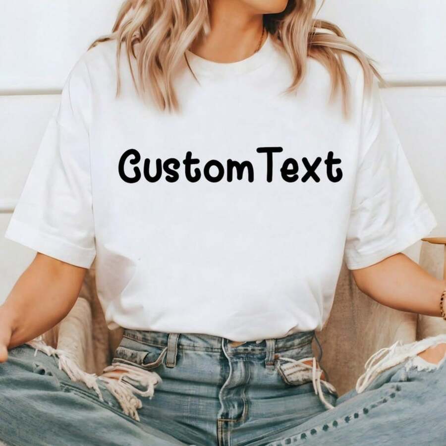 Camiseta con texto personalizado, Camiseta personalizada, Añade tu propio texto, Camiseta personalizada, Camiseta personalizada con cuello en V, Camiseta con logo personalizado, Camiseta de regalo navideña.jpg220g WoM-en's 100% Cotton T-Shirt - Feminine and Comfortable FiT-Suitable for all people, whether woM-en or M-enhigh-quality durable fabric suitable for all seans,ft to the touch but built to lastBreathabletops woM.en fall outfiT.S for woM.en vaC.Ation outfiT.S woM.en halloween costume - Blanco - Ver 1