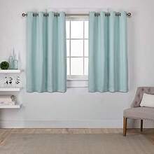 Exclusive Home - Par de Paneles de Cortinas Opacas de Sarga de satén para oscurecer la habitación, 52 x 63 Pulgadas, Color , 2 Piezas(Crema Marina 132.1An x 160Al cm (2 Paneles)) - Multicolor - Ver 1