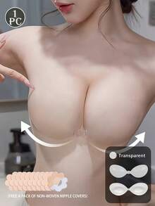 1/2 Pcs Invisible Silicone Push Up Bra – Strapless Backless Sticky Bra, Upgraded Strong Adhesive, Waterproof & Reusable, Perfect For Wedding Dresses, Strapless Outfits & Summer Looks - Multicolor - View 18