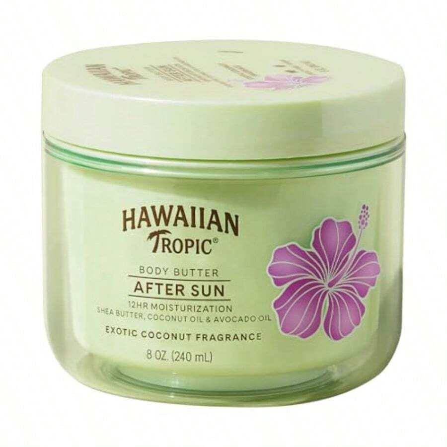 TYUI Hawaiian Tropic After Sun Body Butter With Coconut Oil 8oz After Sun Lotion Beach Essentials Summer Vacation Essentials Tan Extender Lotion Coconut Body Butter 8oz - 如圖 - 查看 1