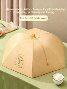1pc Insulated Food Cover, Foldable, Dust-Proof, Washable Dish Cover For Home Use In Winter, Thick - Multicolor - View 4
