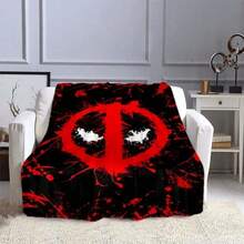 Deadpool Printed Blanket Ren Adult Blanket Soft And Warm Bedding For Bed Sofa Outdoor Travel Cover Blanket#Color_Style B,Size_75X95CM - màu đen - Xem 1