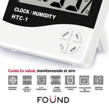 Higrómetro Digital HTC-1 Termómetro De Temperatura Y Humedad Con Reloj y Alarma FOUND Pantalla LCD Grande Multifunción Hogar Oficina Invernadero Laboratorio Alta Precisión Fácil Uso Montaje - Blanco - Ver 4