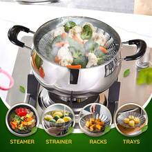 1pc Stainless Steel Steamer, Collapsible Steamer Rack, Multi-Functional Steaming Tray For Kitchen & Dining, Heat Resistant, Fits Various Pots - Silver - View 4