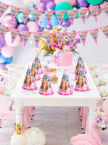 Paw Patrol Juego de fiesta de cumpleaños con tema Puppy League de 6/10/12 piezas, bandera triangular, sombrero de papel, bolsa de regalo y bolso de mano. Es el mejor regalo festivo para amigos, un artículo de decoración para crear ambiente de fiesta, un accesorio de decoración del hogar y una decoración perfecta para la habitación. - Multicolor - Ver 3