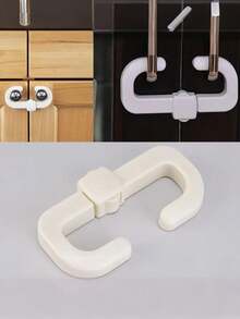 1个婴儿安全可调节门锁 - 易于安装的橱柜和抽屉安全锁，防夹手、防意外开启，设计时尚耐用
