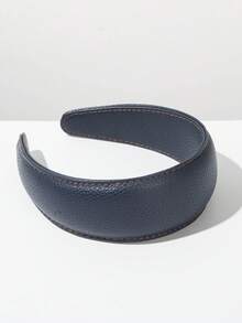 1 chiếc băng đô bản rộng bằng da PU màu trơn cổ điển, kiểu dáng đơn giản, thời trang, đa năng, màu tím nhạt cao cấp, phụ kiện tóc thanh lịch, thích hợp cho mùa thu/đông. - Nhiều màu - Xem 9