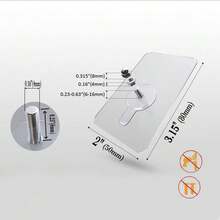 10 Piezas Gancho Sin Tornillos Autoadhesivo - Fuerte, Sin Taladro, Gancho de Pared Adhesivo para Cargas Pesadas(6 mm) - 1 - Ver 3