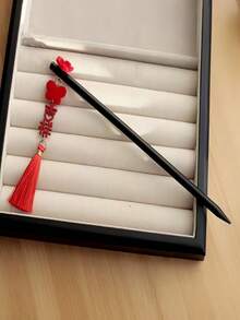 18厘米中国风红色锌合金扇形吊坠发夹，适合多种发型，可用作女性发饰或胸针，头部饰品，女士发饰 - 彩色 - 查看 22