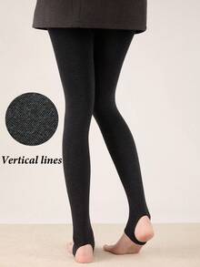 1条200克柔软磨毛薄款罗纹紧身裤，高腰显瘦保暖打底裤，女士秋冬款 - 200G-薄絨 - 查看 15