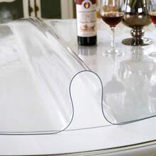 High-Quality Luxury Round Transparent Tablecloth, 100% PVC, 1.5mm Thick - Scratch-Resistant, Heat-Resistant, Easy To Clean, Suitable For Home, Hotel, Restaurant And Coffee Tables, Round Transparent Table Cushion, PVC Table Cover - White - View 4