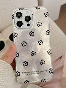 1个极简主义花卉线条艺术涂鸦黑色手机壳，兼容 17、16 Pro、14 Pro Max、13、15、12、11，创意全包硬壳 - 白色 - 查看 5