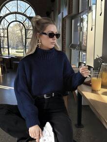 FOR BEAUTY Women's Lightweight Turtleneck Sweater, Slim Fit Ribbed Long Sleeve Thin Knit Pullover, Casual Commute Classic Top - Baolan - View 4