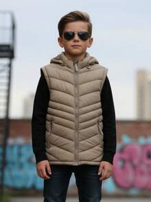 Big City Tween Boys Extended Size Tanks - Beige - View 1