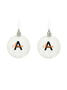 1 pièce Boule de Noël personnalisée, décoration de Noël personnalisable avec nom, boule de Noël, décoration de Noël personnalisée, boule de Noël avec nom de famille, boule de Noël personnalisée pour le Père Noël secret/décoration de sapin de Noël personnalisée avec nom/cadeau pour la famille ou les amis, couleur aléatoire - Multicolore - Voir 16