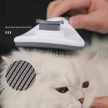 Cat Brush For Shedding Hair Removal Massage Long Short Hair Pets Tool #Dog #Cat #Dog Stuff #Cat Stuff - Xám - Xem 1