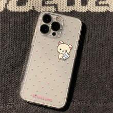 2pcs Kawaii Cartoon Style Phone Cases, Transparent Shockproof TPU Material Phone Covers Set, Bear & Polka Pattern (Yellow Bear, Pink Bear) Phone Shells 15/14/13/12/11/Plus/Pro//16e/Pro, Cute Chic Style, Multicolor, Protective Cushioned Shape, Precise Camera & Branding Cutout Detail, Scratch-Resistant Function, Phone Accessory Animal Lovers, Daily Casual Scene, Spring Gatherings, All Seasons & Girls - B - Xem 3