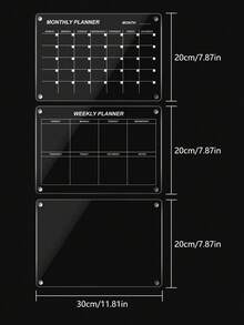 1 bảng ghi nhớ từ tính trong suốt khổ A4, bảng tin kế hoạch hình vuông bằng acrylic kèm 6 bút màu và 1 cục tẩy, thích hợp cho kế hoạch hàng tuần/hàng tháng của gia đình, trang trí nhà cửa, chất liệu trong suốt không ảnh hưởng đến thẩm mỹ ngôi nhà, không cần lắp đặt, sẵn sàng sử dụng sau khi gỡ bỏ lớp màng bảo vệ - trong suốt - Xem 10