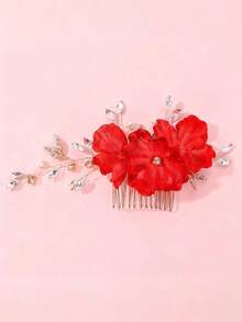 1pc Fashionable Elegant Alloy Leaf Edge Flower Hair Clip, Claw Clips, Hair Slide, Hair Barrettes, Hair Accessories