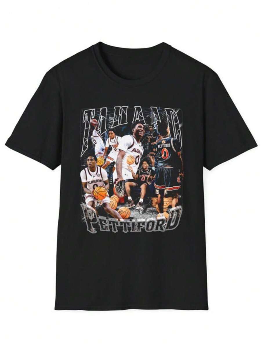 Tahaad Pettiford Vintage Basketball Graphic T-Shirt, Unisex Sports Tee, Retro Athletic Shirt, Perfec - 黑色 - 查看 1