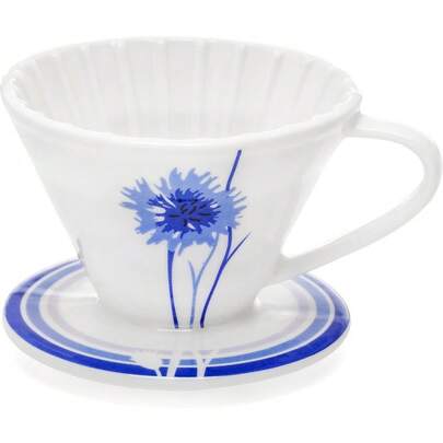 BLUE BREW Ceramic Pour Over Coffee Dripper, Size 01 Cone Coffee Maker (1-2 Cups), Manual Brew Maker, Dishwasher , Portable Slow Brewing Accessories For Home, Travel, Camping, And Office (BB1001)