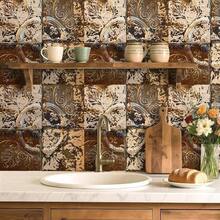 ZZXC Livelynine Ceiling Tile Wallpaper Peel And Stick Copper Tin Ceiling Tiles Metal Faux Embossed 3D Wall Panels Kitchen Backsplash Self Adhesive Rustic Vintage Metallic Wall Paper For Bathroom 17.5x78.8 - 金屬錫瓦 - 查看 2