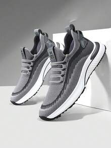 Tenis Deportivos de Hombre de Malla Transpirable: Tenis Casual Versátiles para Hombre con Suela Antideslizante y Ligero, Cómodos para Correr, Trabajo y Vida Cotidiana - Estilo Moderno Ideal para Actividades Diarias y Deportes Ligeros - Gris - Ver 2